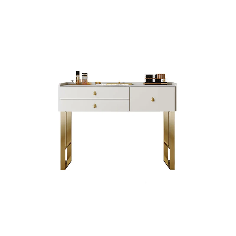 Stone Top Vanity Set 3/6 Storage Drawers Dressing Table with Padded Stool