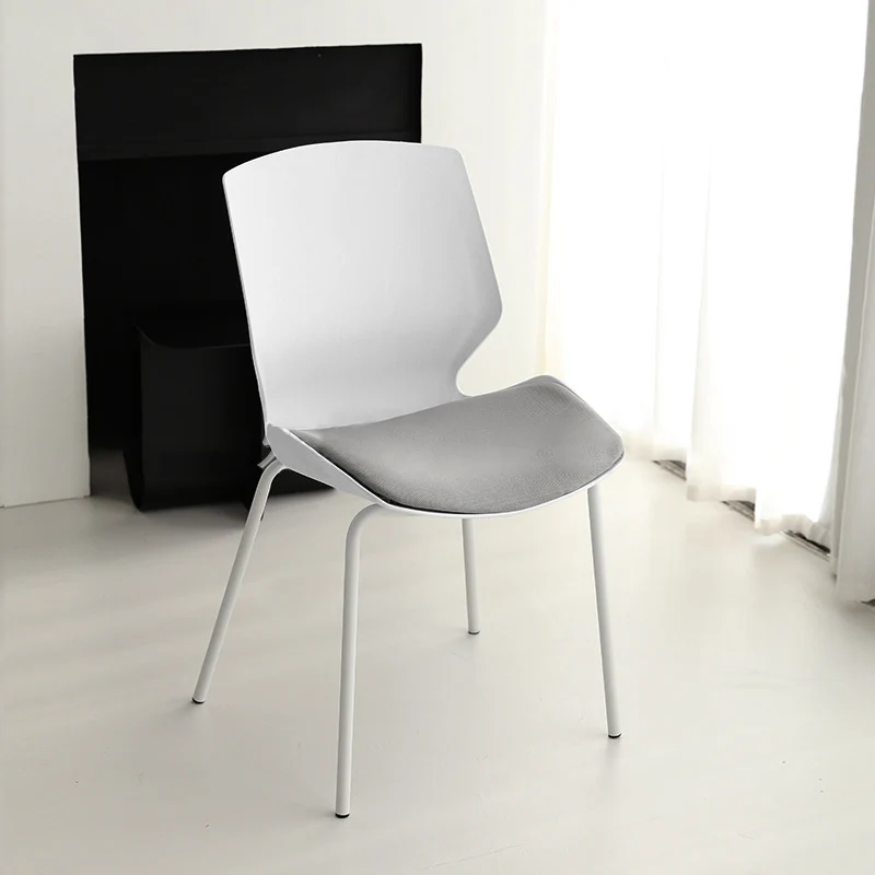 Contemporary Simplicity Mesh Fabric Sponge PP Curved Back Desk Chair Backrest Armless Stackable For Home Office
