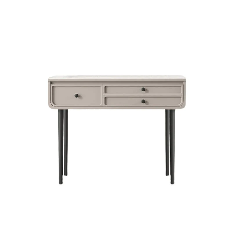 Glam Makeup Vanity Desk with Slate Top, Solid Wood Dressing Table