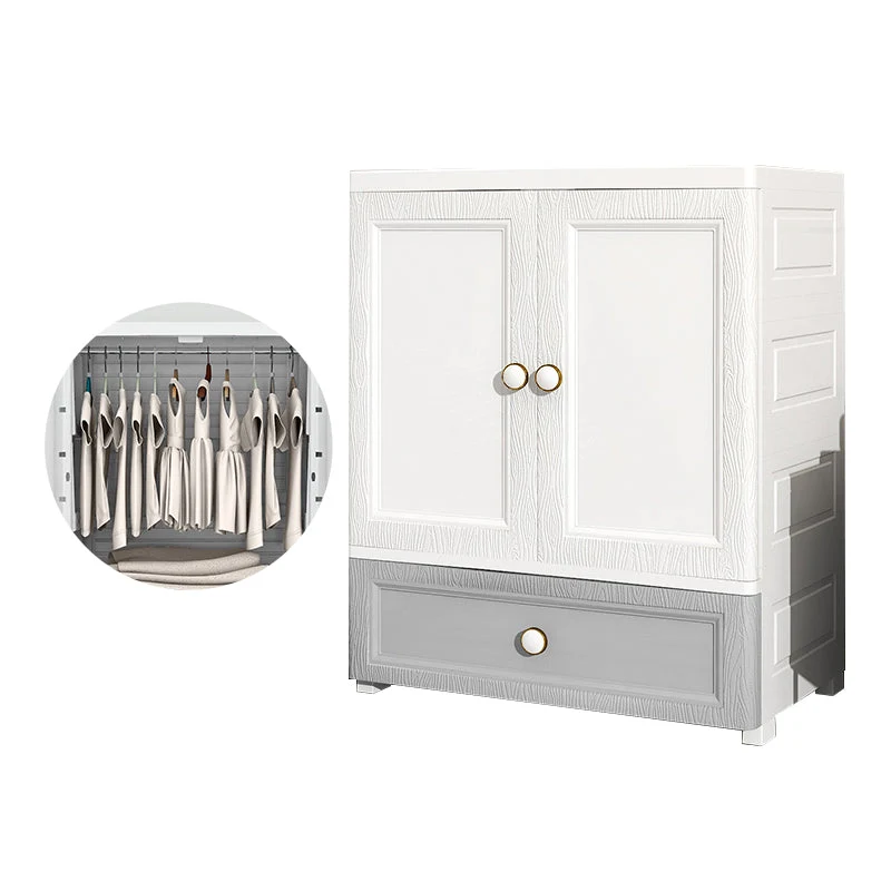 Contemporary Style Wardrobe Plastic Bedroom Wardrobe Closet With Drawer
