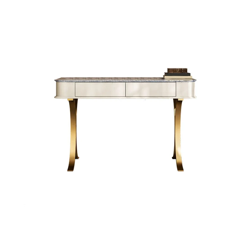 Luxurious Metal Make-up Vanity 2 Storage Drawers Vanity Table Set