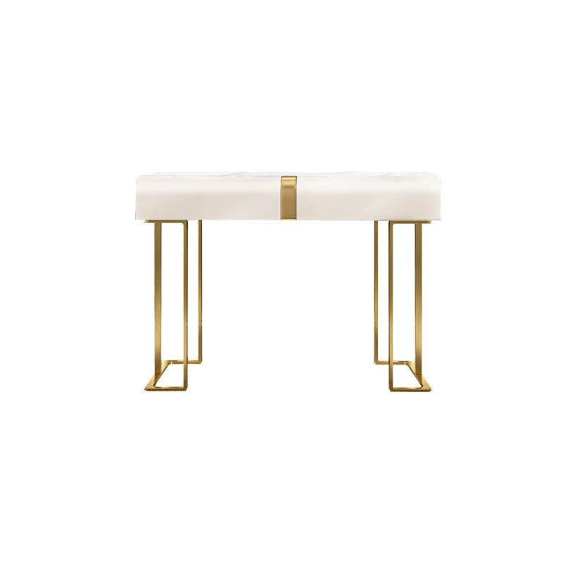Glam Slate Top Makeup Vanity Desk with Drawer, Beige Dressing Table