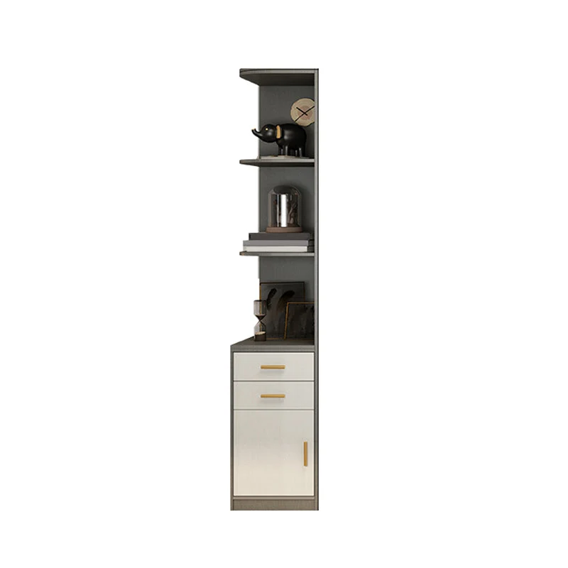 Contemporary Storage Cabinet Hinged Wardrobe Cabinet with Self Close Drawers