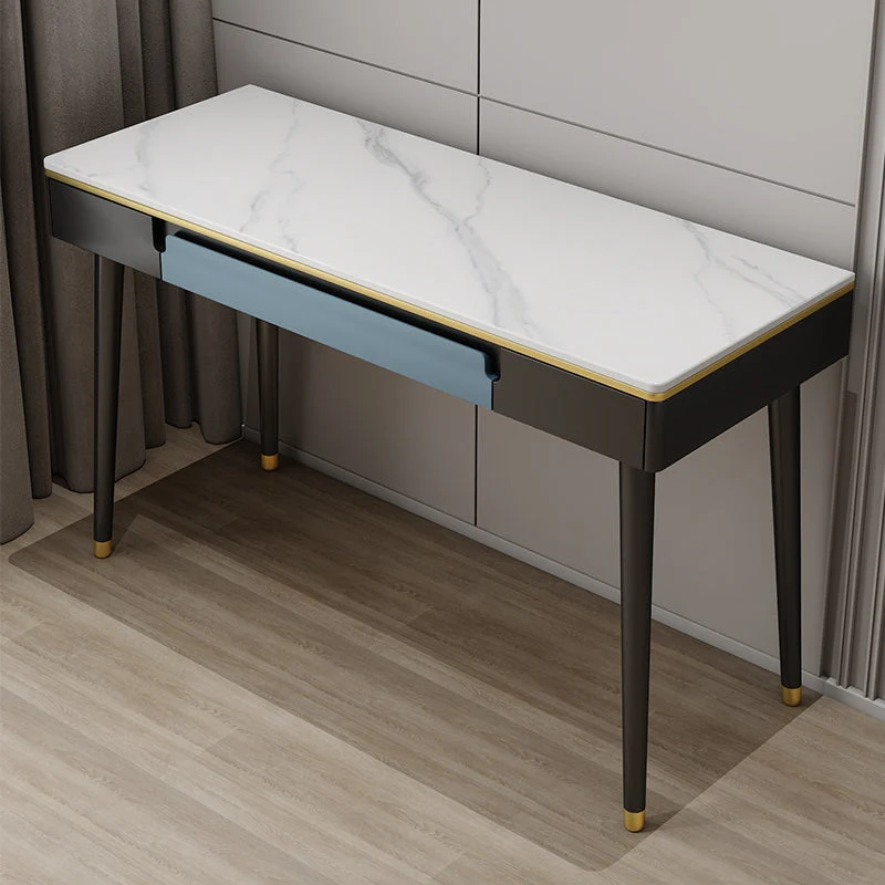 White/Black Modern Vanity Engineered Wood Makeup Dressing Table Stool Set