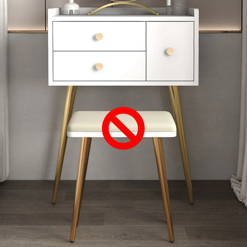 Contemporary Dresser Wooden Makeup Counter With 3 Storage Drawers for Bedroom
