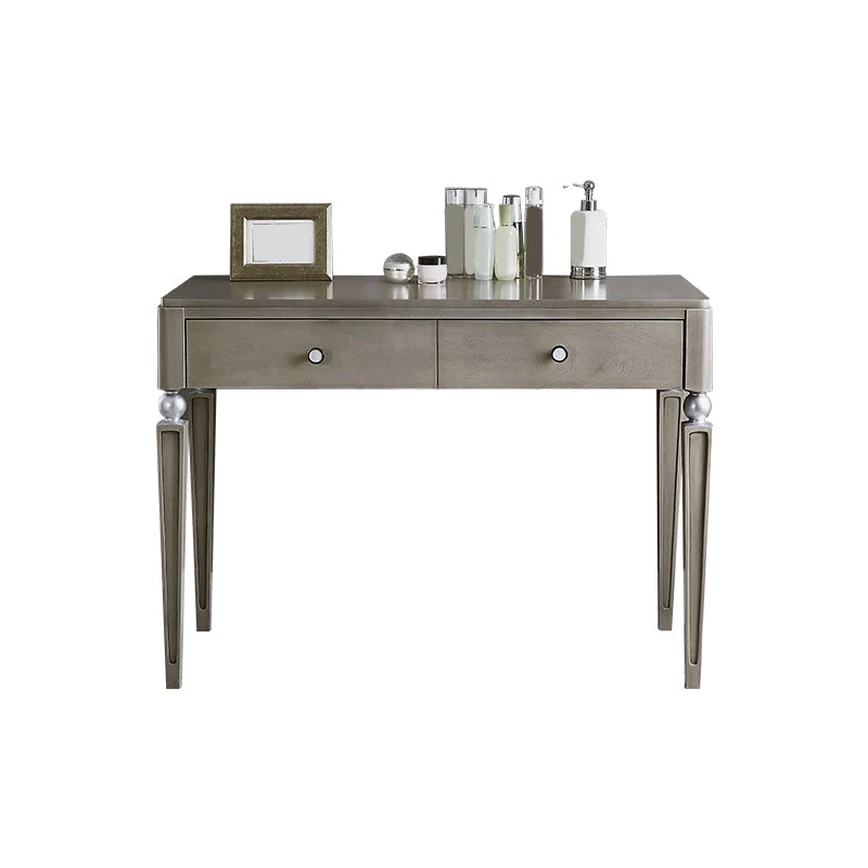 Two Piece Traditional Mirrored Vanity Set Solid Wood Dressing Table
