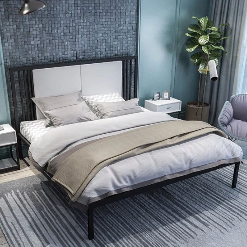 Metal Bed Frame Set Modern 79" L Wire-Grid Open-Frame Bed with Headboard