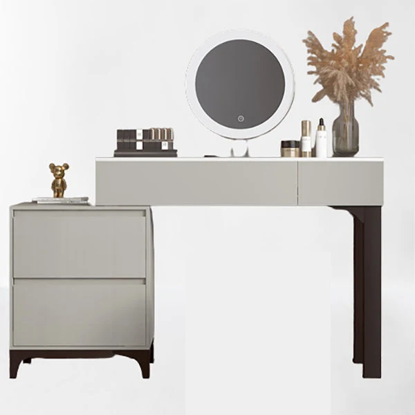 Contemporary Gray Makeup Table With Drawers 14.96 W x 29.52" H for Bedroom