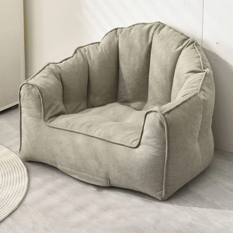 Contemporary Scandinavian Snow Velvet EPS Curved Semi-Circular Accent Chair Backrest And Armrests For Living Room