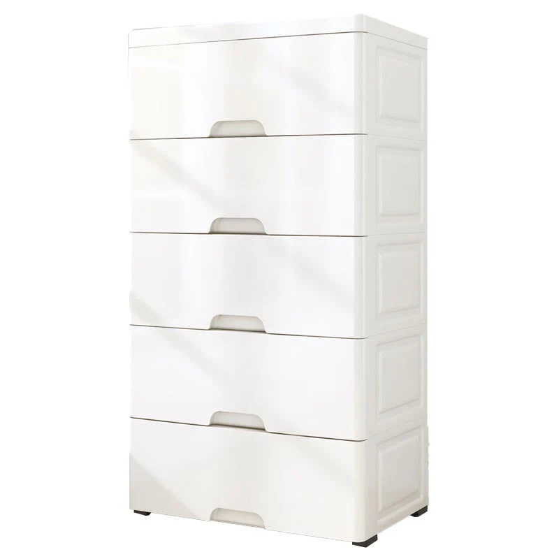 Contemporary Style Non-Hanging Armoire Plastic Cabinet with Drawers