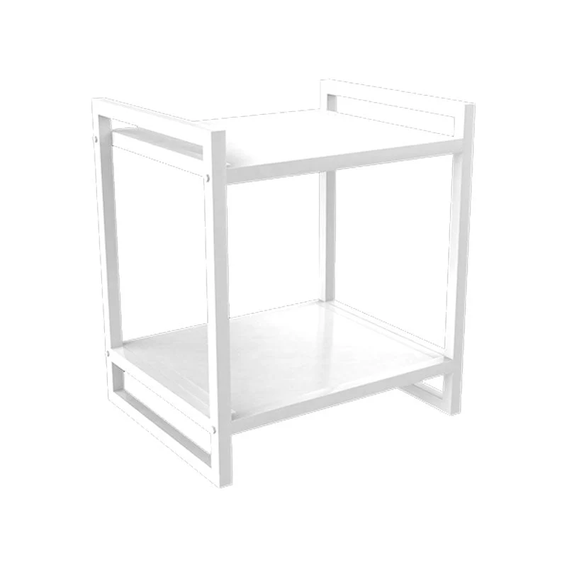 Open Storage Accent Table Nightstand Modern Metal Nightstand