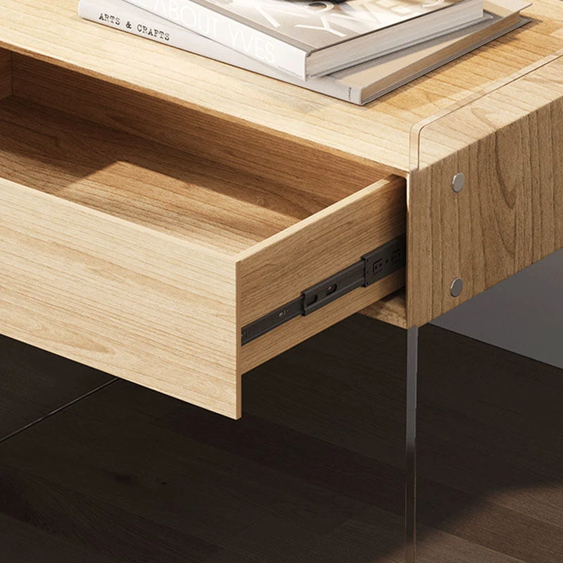 Solid Wood Modern Drawer Storage Night Table 1 Drawer Bed Nightstand