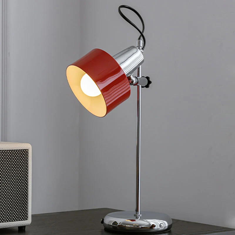 Contemporary Retro Iron Aluminum Round 1-Light Table Lamp For Living Room
