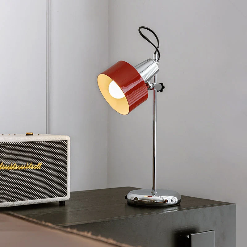 Contemporary Retro Iron Aluminum Round 1-Light Table Lamp For Living Room