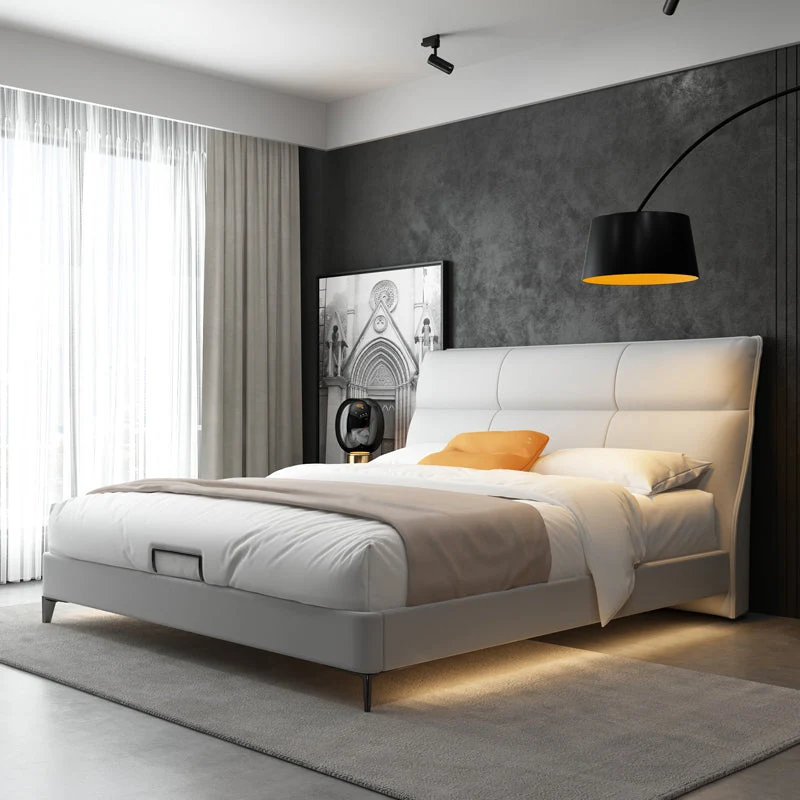 Contemporary Solid Color Lift Up Storage Mattress Included Bed Frame