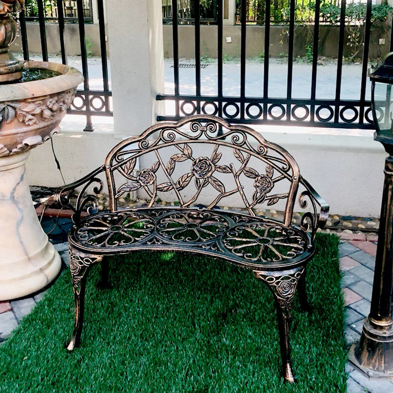 Contemporary Industrial Curved Aluminum Hollow Carving Waterproof Bench Backrest For Garden