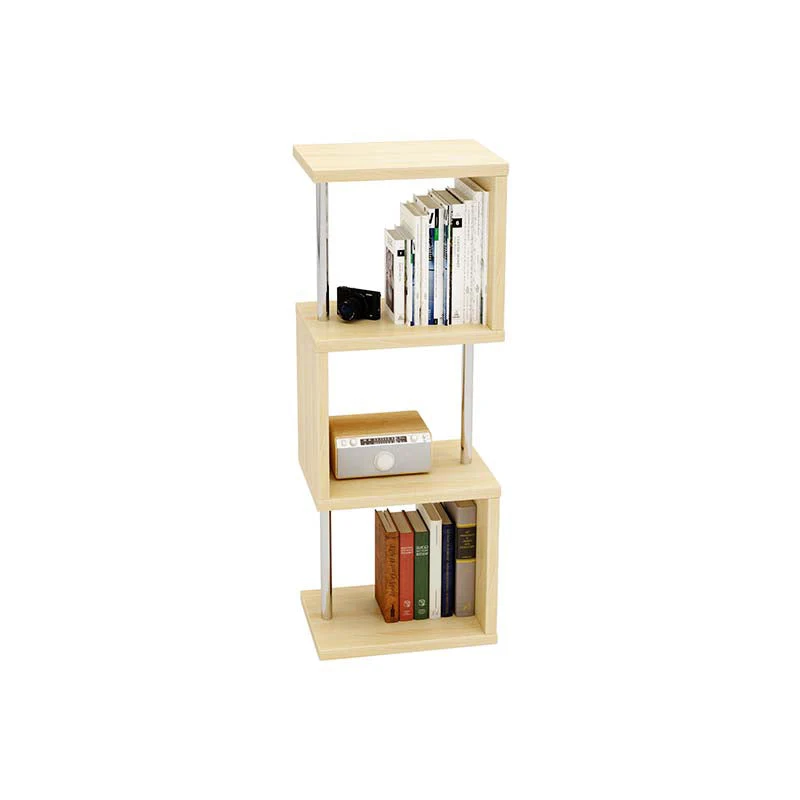 11.81" Wide Engineered Wood Geometric Bookcase Contemporary Metal and Wood Bookcase