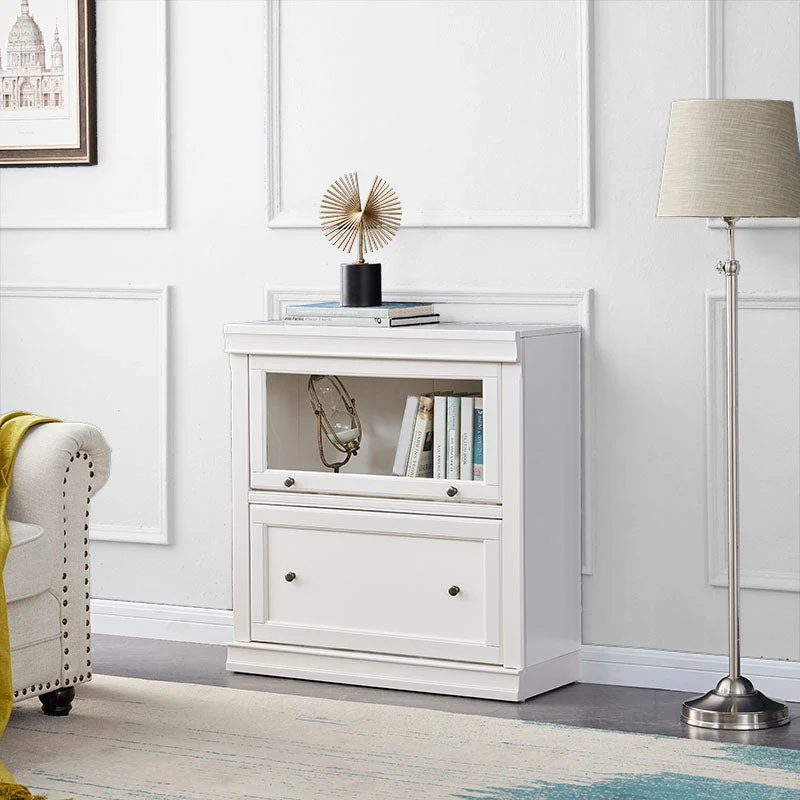 Contemporary White Shelf Bookcase Standard Wooden Book Shelf