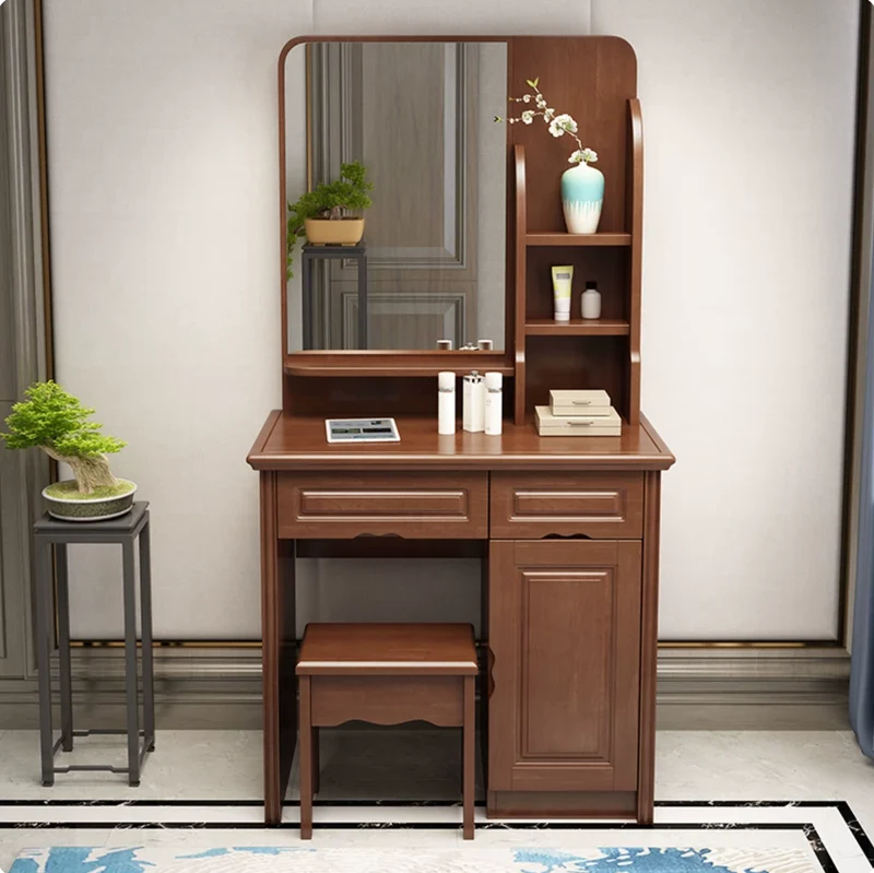 Traditional Make-up Vanity Home Rectangle Dressing Table with Mirror