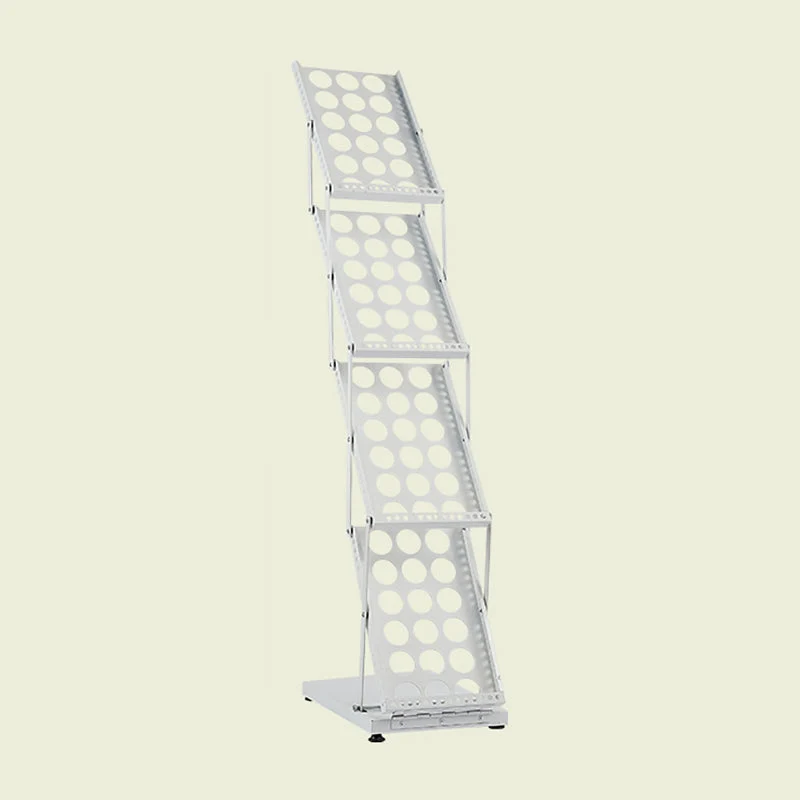 Metal Closed Back Shelf Bookcase Contemporary Folding Book Shelf