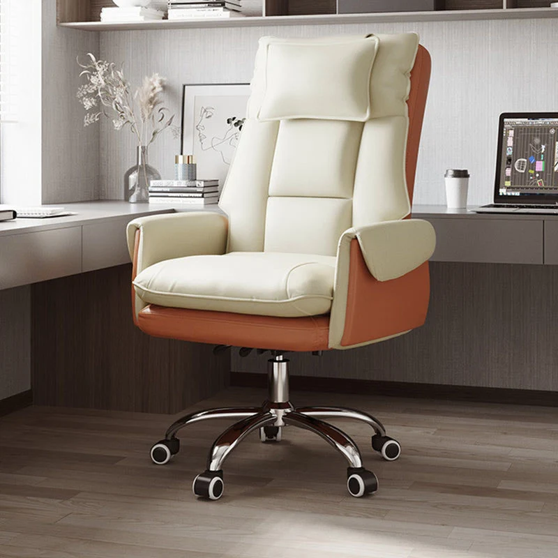 Modern Simplicity PVC Leather Aluminum Alloy Steel Cotton Sponge Square Reclinable Desk Chair Backrest Footrest Headrest For Home Office