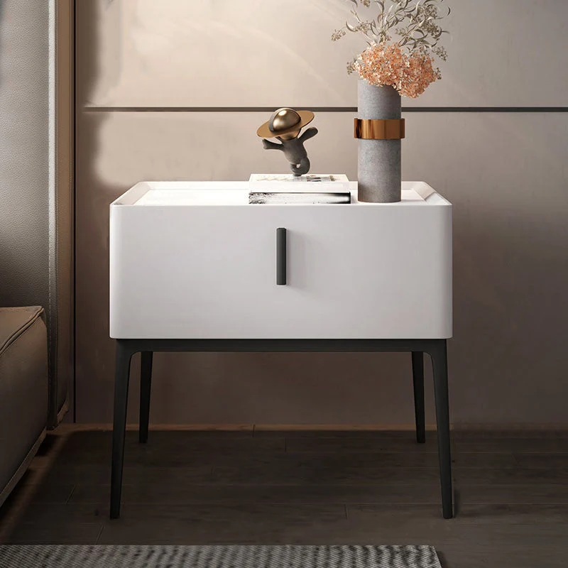 Wooden Accent Table Nightstand Modern Bedside Cabinet with Drawer