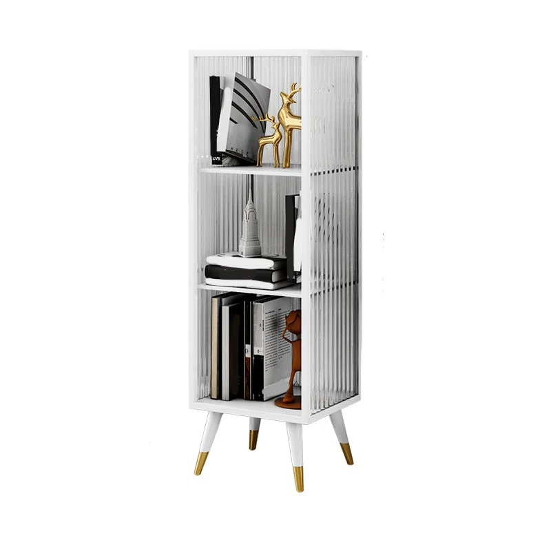 Modern Vertical Bookcase Metal Closed Storage Bookshelf for Bedroom