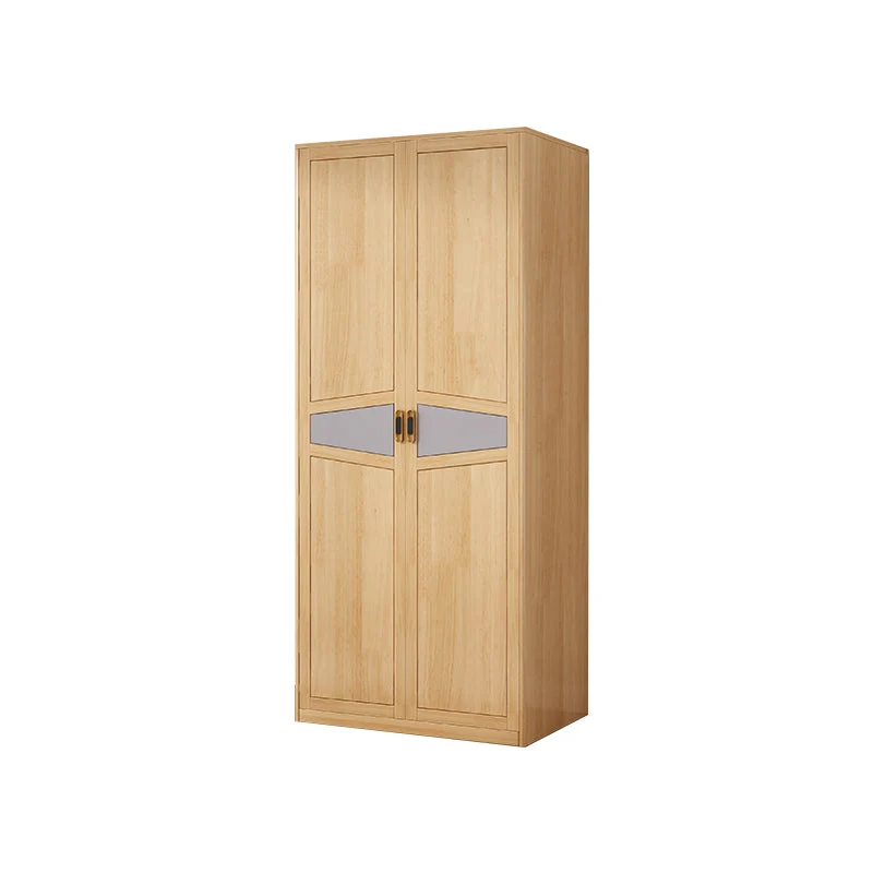 Freestanding Solid Wood Frame Wardrobe Traditional Wardrobe with Shelves
