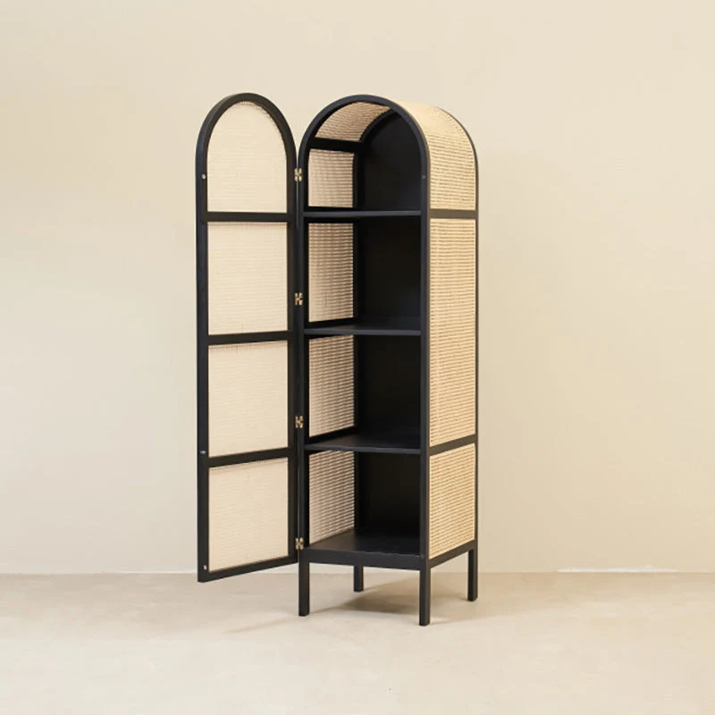 Freestanding Solid Wood Wardrobe Modern Wardrobe Armoire with Legs