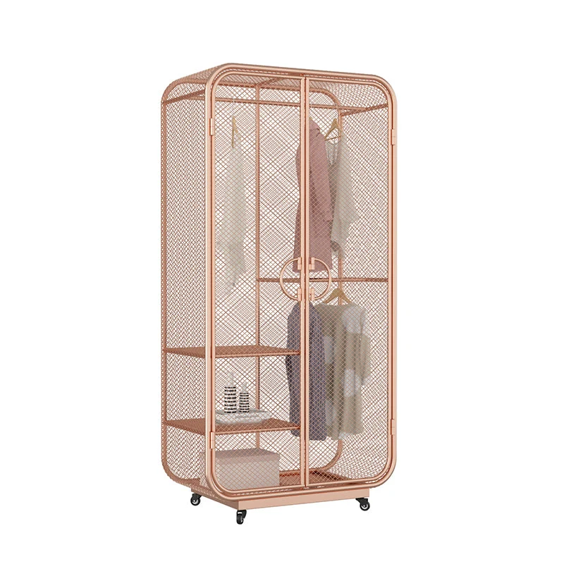 Modern Style Wardrobe Cabinet Clothes Rail Metal Wardrobe Armoire