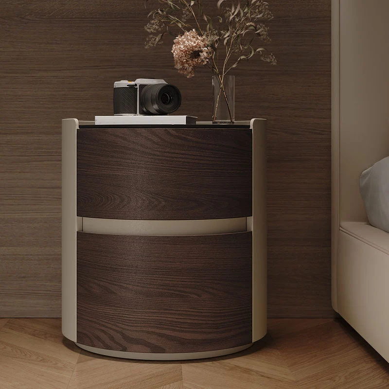 Modernism Night Table 2 Drawers Storage Bed Nightstand for Home