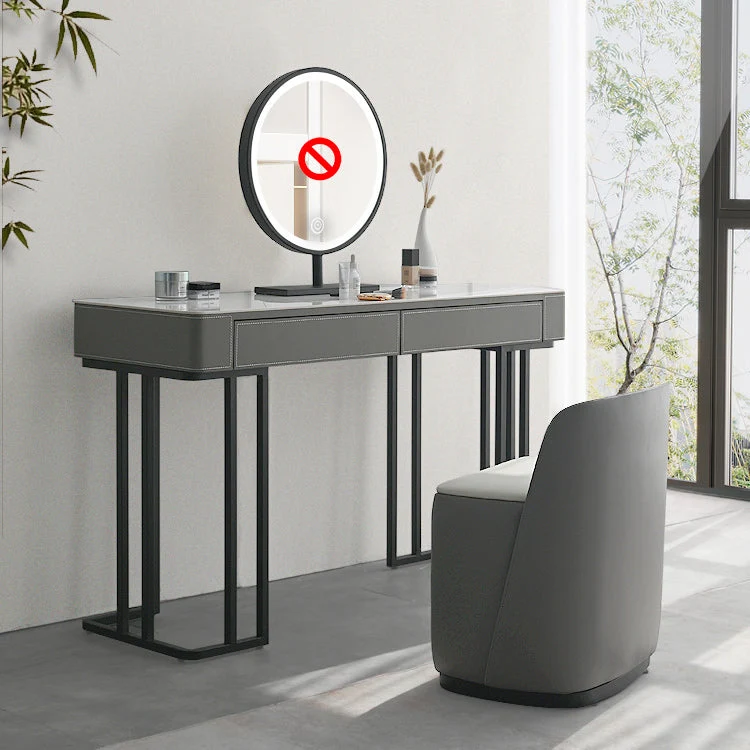 Modern Stone Top Makeup Dressing Table with 2 Drawers for Bedroom