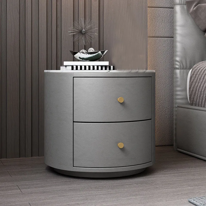 Modern Bed Nightstand Drawers Included Stone Night Table for Bedroom