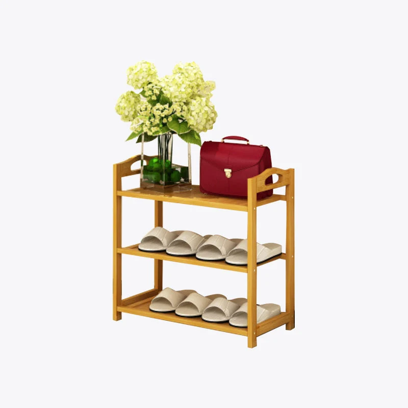 Modern Bamboo Vertical Book Shelf Brown Open Bookshelf for Study Room