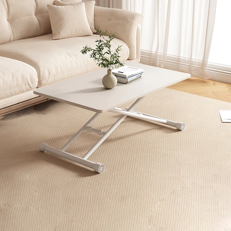 Modern Minimalist Foldable Rectangular MDF Metal Coffee Table For Living Room