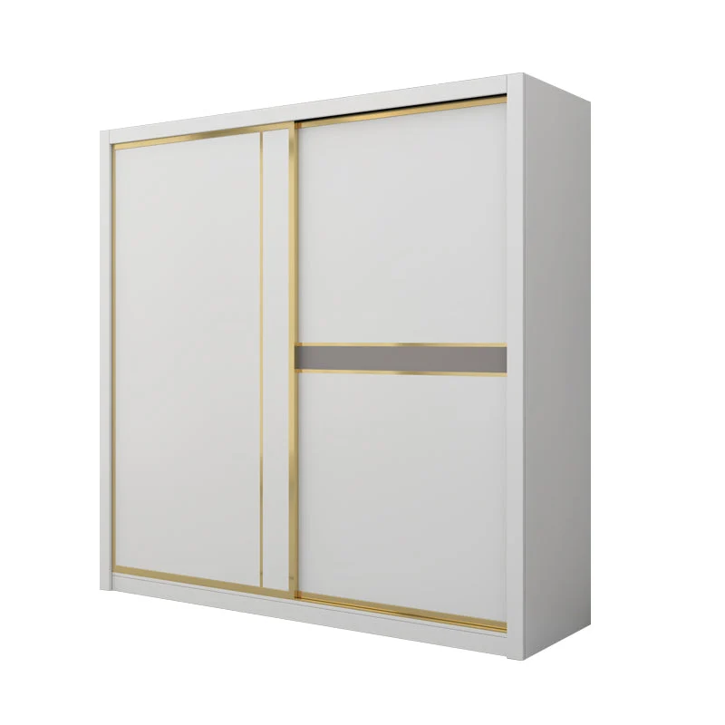 Modern White Wardrobe for Home Manufactured Wood Cabinet with Sliding Doors