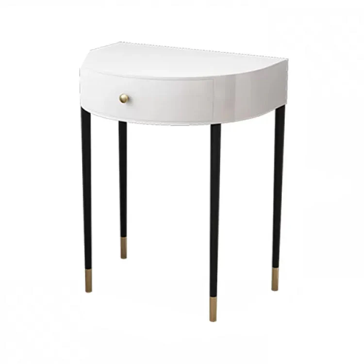 Modern Semicircle Slate Top Table Makeup Vanity with Drawers