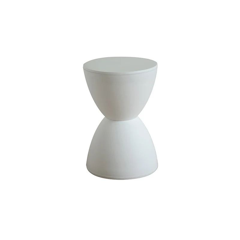 Contemporary Scandinavian Round Cone Hourglass Plastic Chair Backless For Living Room