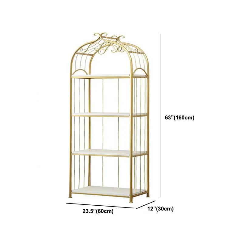 Gold Modern Bookshelf Etagere Metal Open Bookcase for Living Room