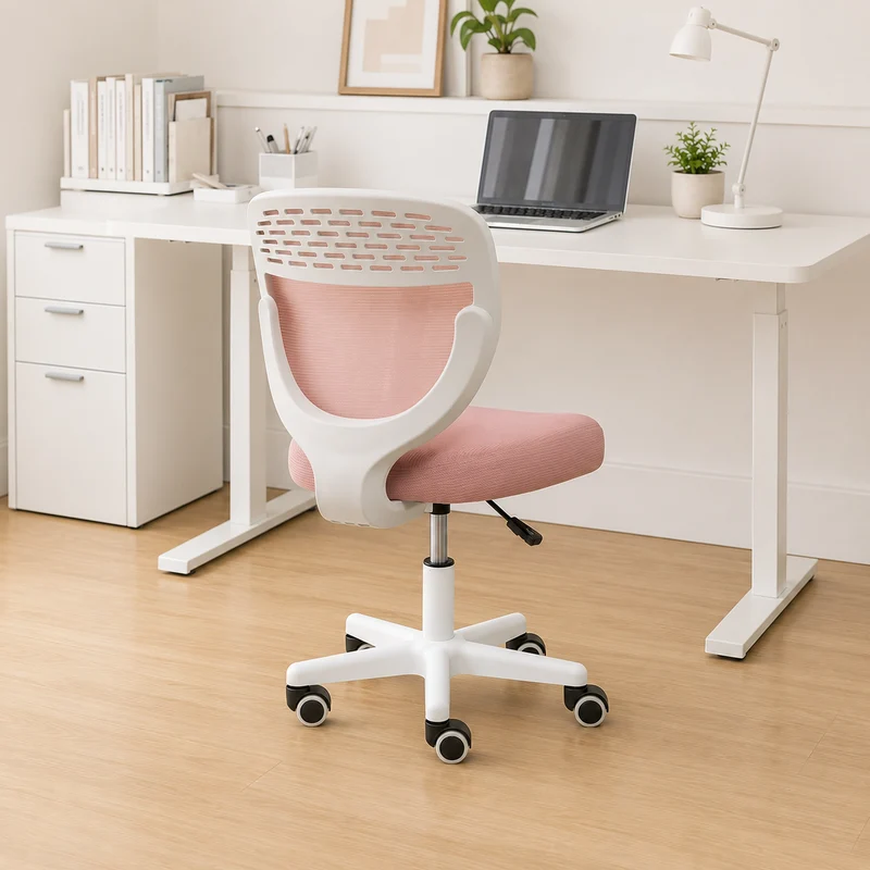 Contemporary Simplicity Round Mesh PP Desk Chair Backrest Armless For Home Office