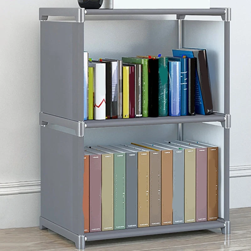 Contemporary Metal Shelf Bookcase Shelves Included Closed Back Bookcase