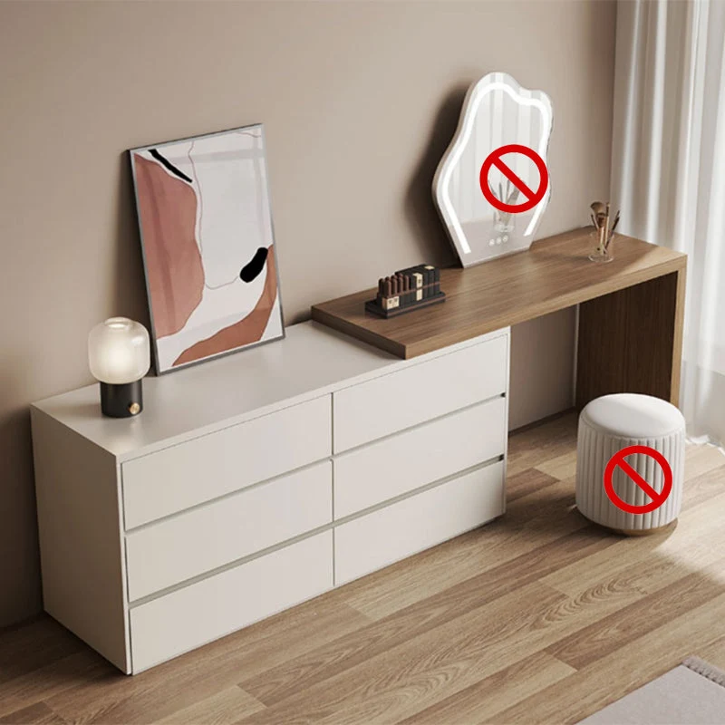 Contemporary Solid Wood White With Drawer Bedroom Makeup Vanity Desk