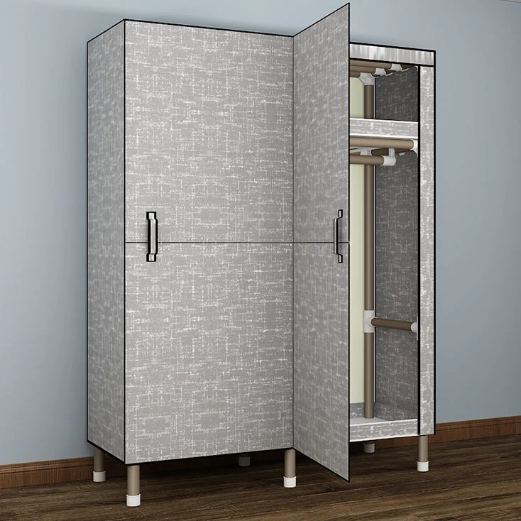 Foldable Freestanding Wardrobe Metal Frame Multifunctional Wardrobe for Bedroom