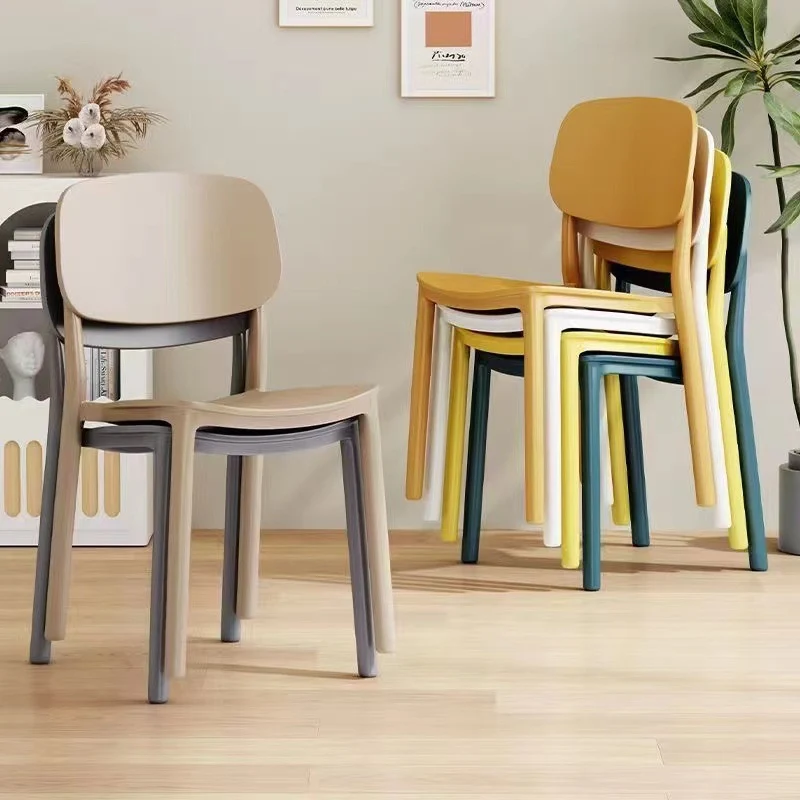 Contemporary Nordic Square PP Plastic Dining Chair Backrest For Dining Room