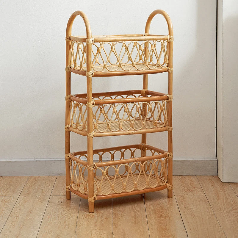 Contemporary Bamboo Bookcase Home Standard Bookshelf in Natural