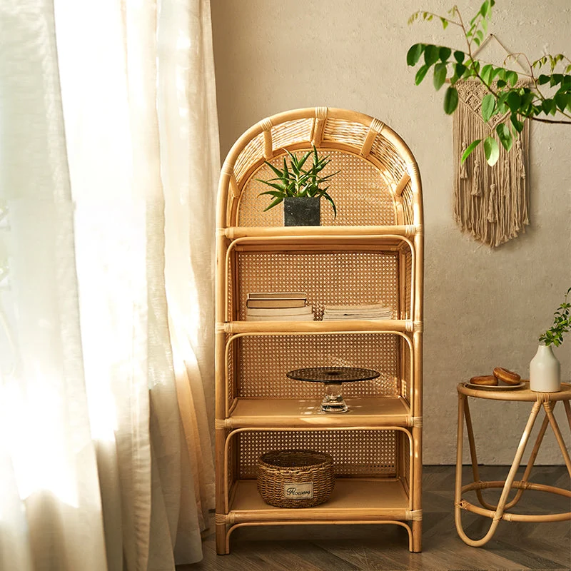Contemporary Bamboo Home Bookcase Standard Book Shelf with Wooden Legs