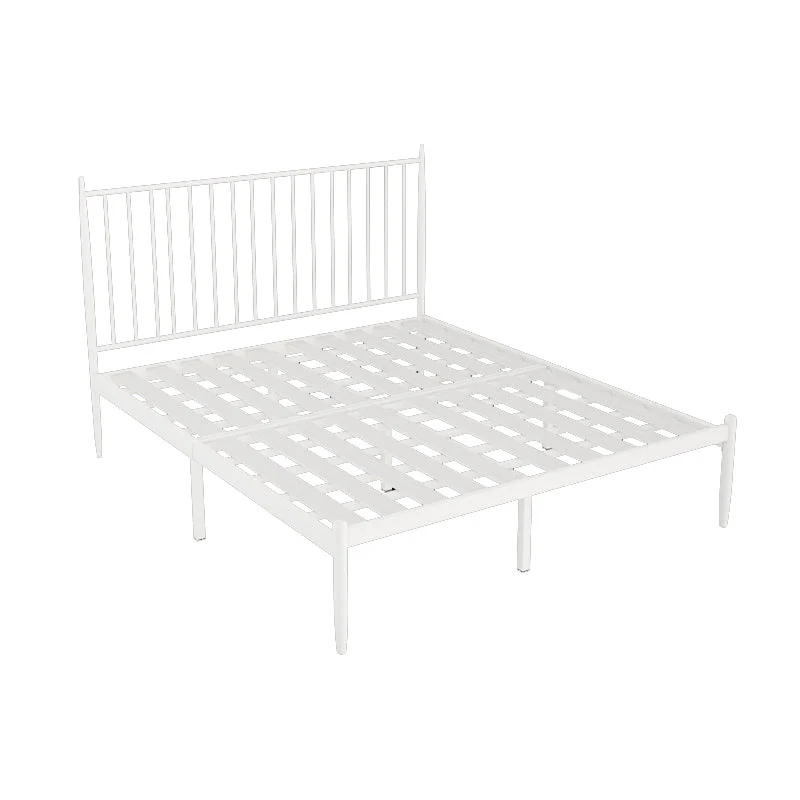 Glam Solid Color Open-Frame Bed Metal Open-Frame Bed with Headboard