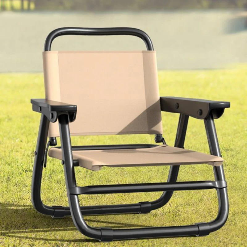 Modern Minimalist Square Bent Oxford Fabric Steel Tube Chair Backrest Armrest For Outdoor
