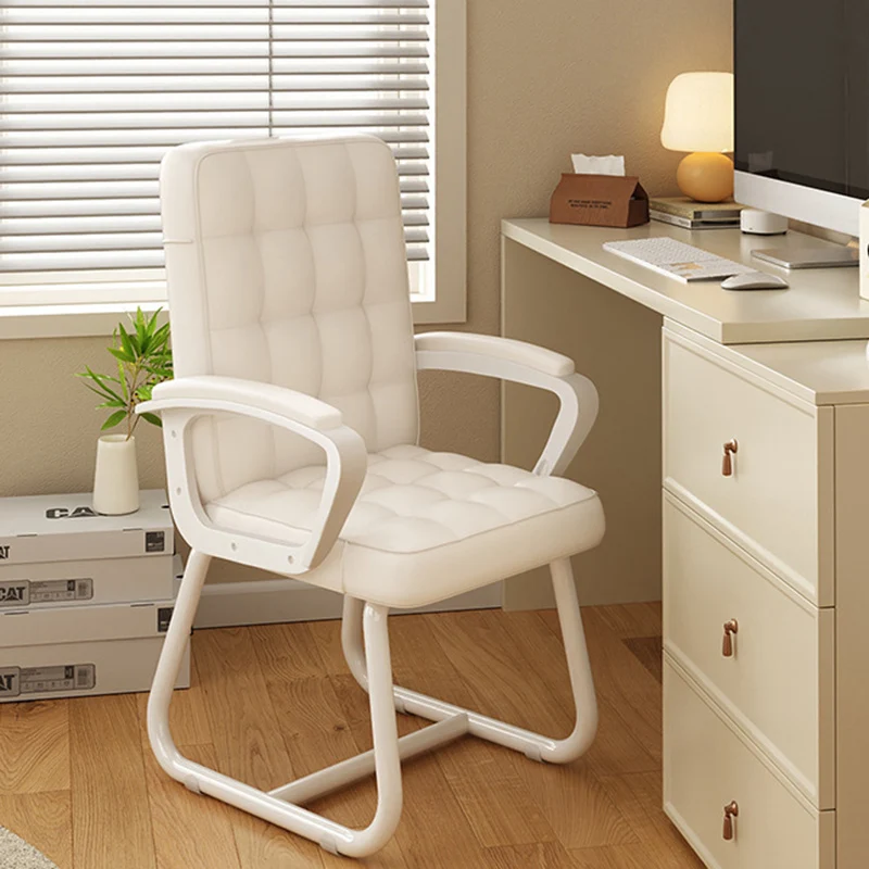 Modern Simplicity Rectangular PU Leather Carbon Steel Nylon Plywood Latex Desk Chair Backrest Armrest For Home Office