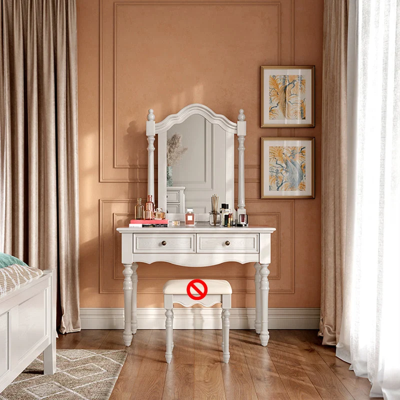 French Country Make-up Vanity Wooden Dressing Table with Drawer